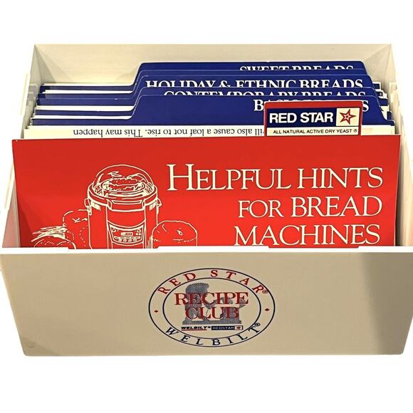 VTG Red Star Recipe Club Welbilt Bread Machine Recipe Cards & Recipe Box Indexed - Picture 6 of 7